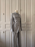 MAX MARA Ensemble tailleur pantalon veste manche longue bleu en lin taille 36