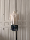 VINTAGE Sandro top blanc tissé esprit années 80