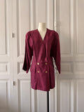 VINTAGE Blazer violet lin et coton année 80 taille 44