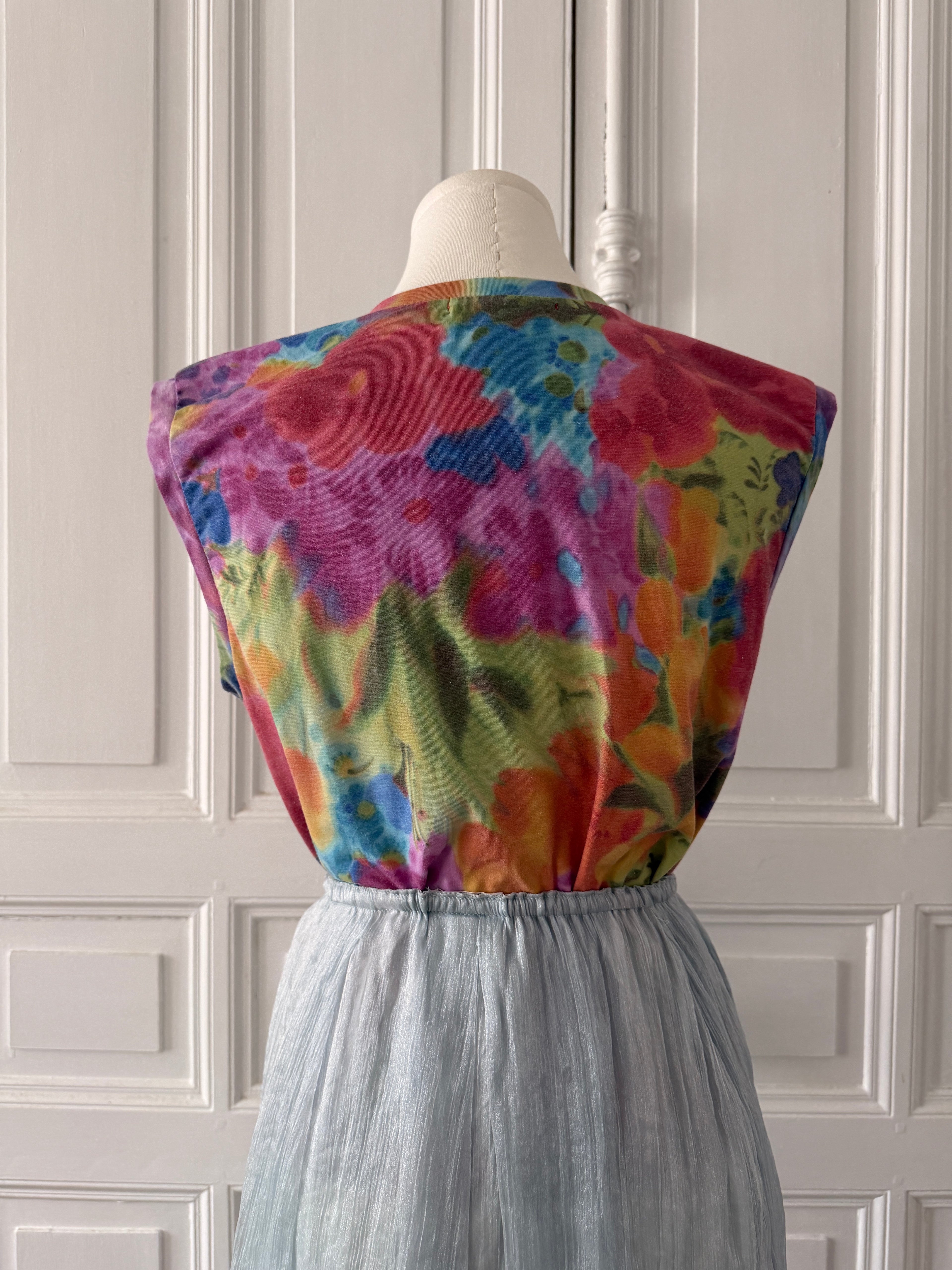 Y2K Top imprimé écriture multicolor Cheyenne XL