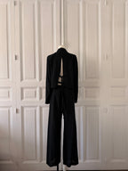 ANN DEMELEUMEESTER Ensemble tailleur pantalon en laine noire taille 38