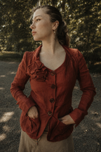 SONIA RYKIEL Veste coquelicot en lin taille 36