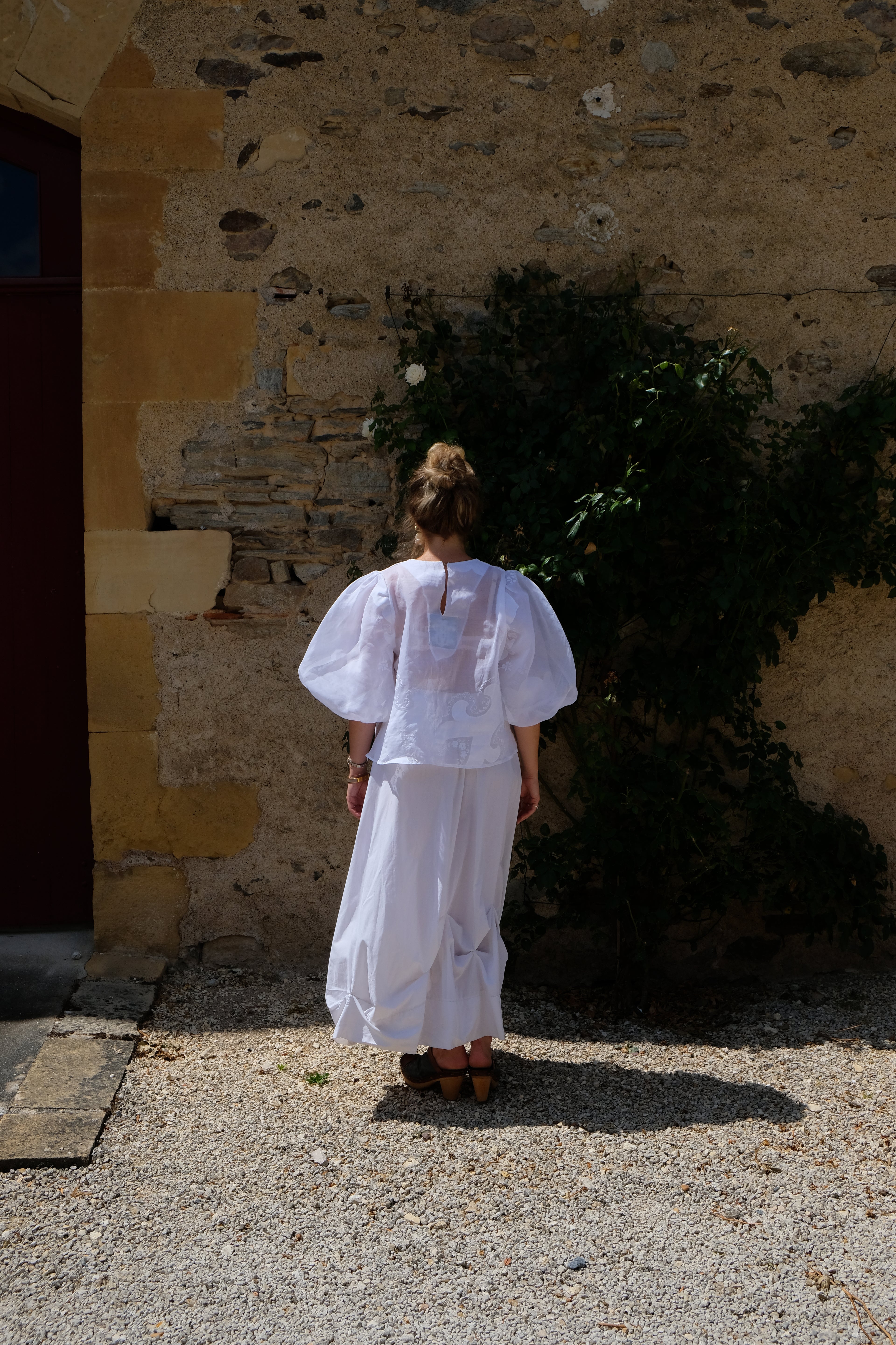 EMMA VERDIER KREMER Blouse Héritage en organza motif devant