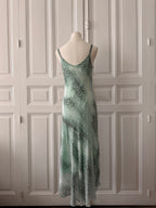 Y2K VINTAGE robe imprimée python bleu Tiffany, designer londonien taille 38