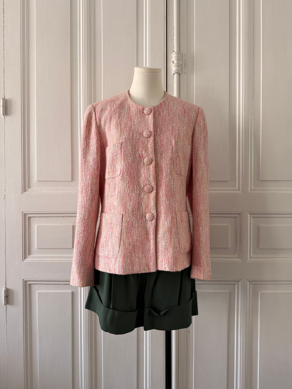VINTAGE made in France veste tweed rose taille 38