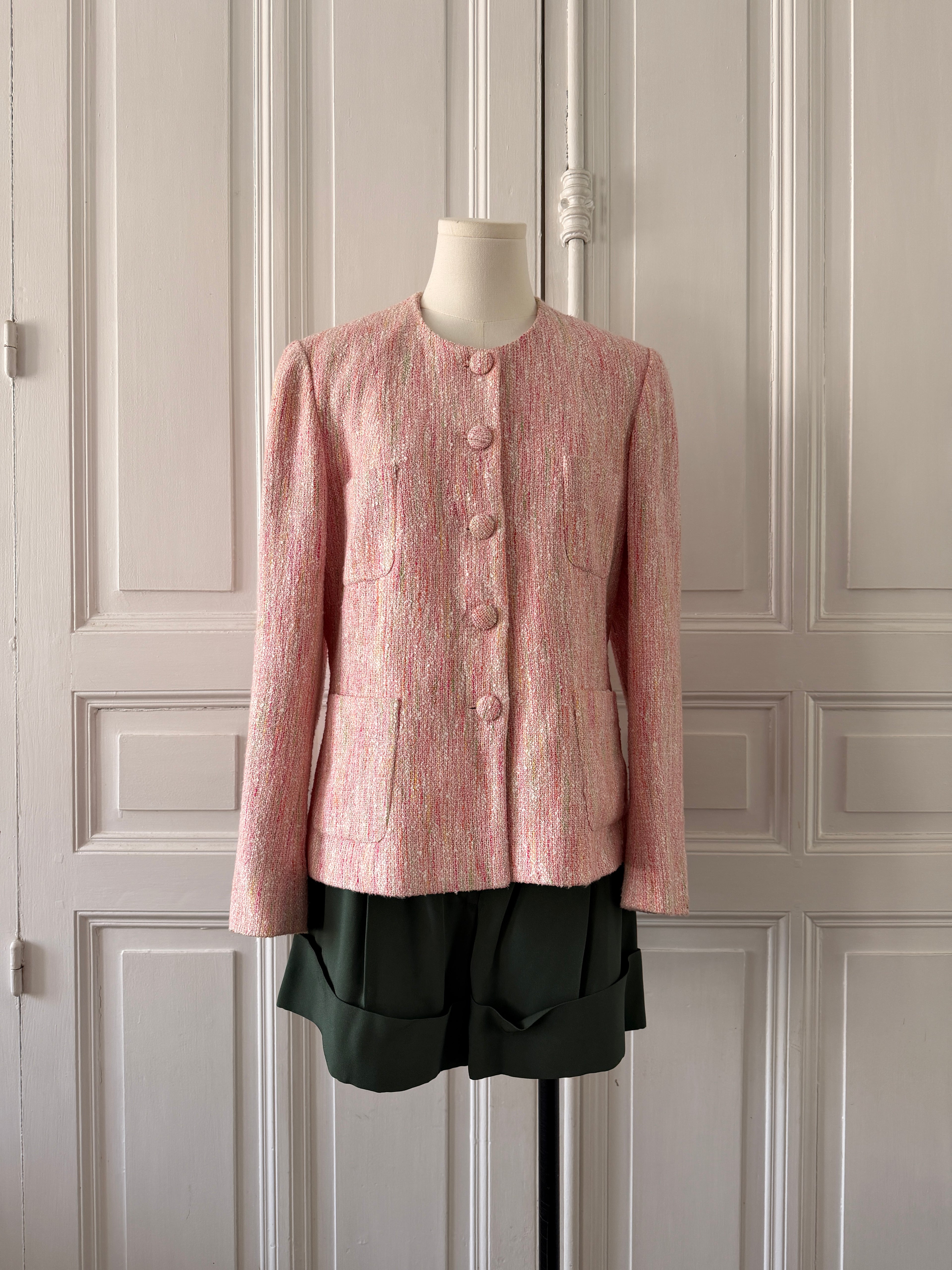 VINTAGE made in France veste tweed rose taille 38