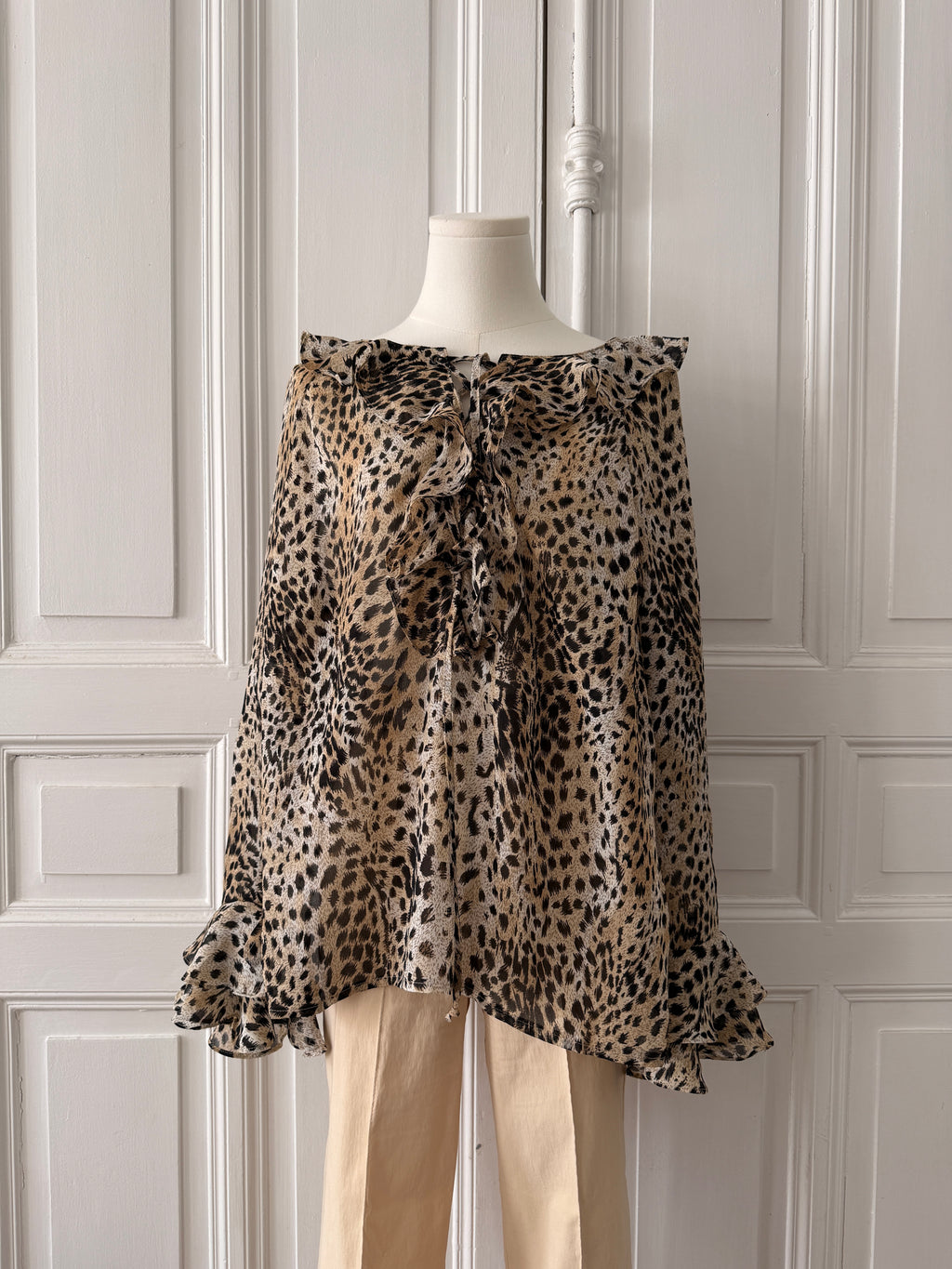 VINTAGE Y2K leopard print blouse taille 46