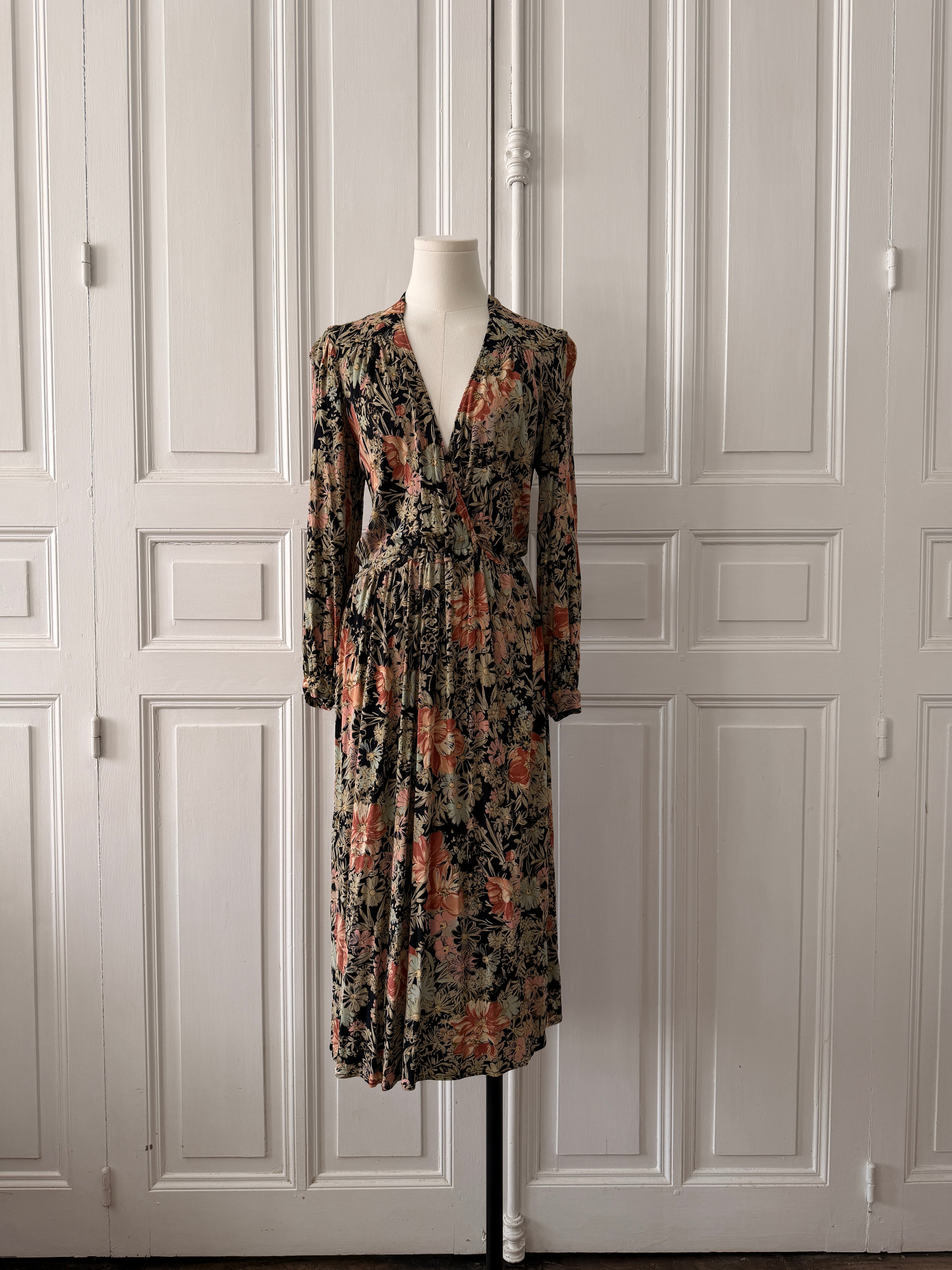 VINTAGE robe 90s imprimé fleuri taille 38