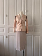 REISS Jupe en maille rose poudrée taille 38