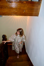 EMMA VERDIER KREMER- Robe midi en jacquard doublé ancien brodé - Modèle Héritage
