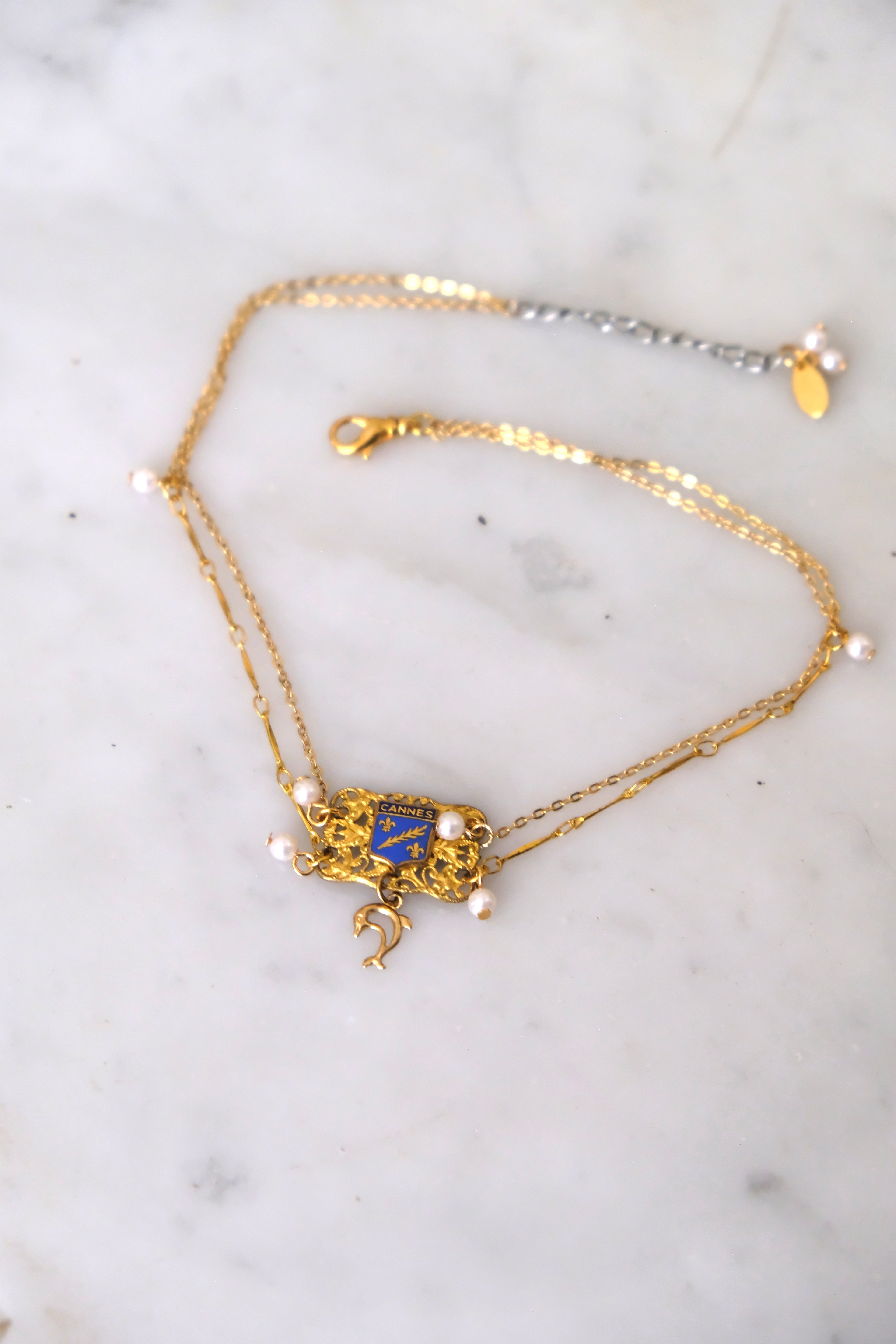Collier Ras de cou Cannes - Collection le Train Bleu