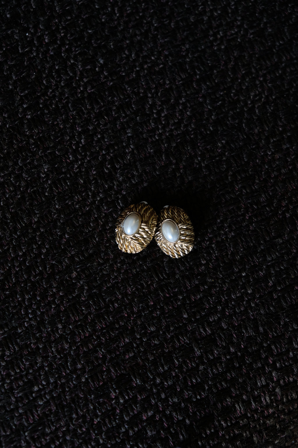 VINTAGE Clip doré à perle d’imitation