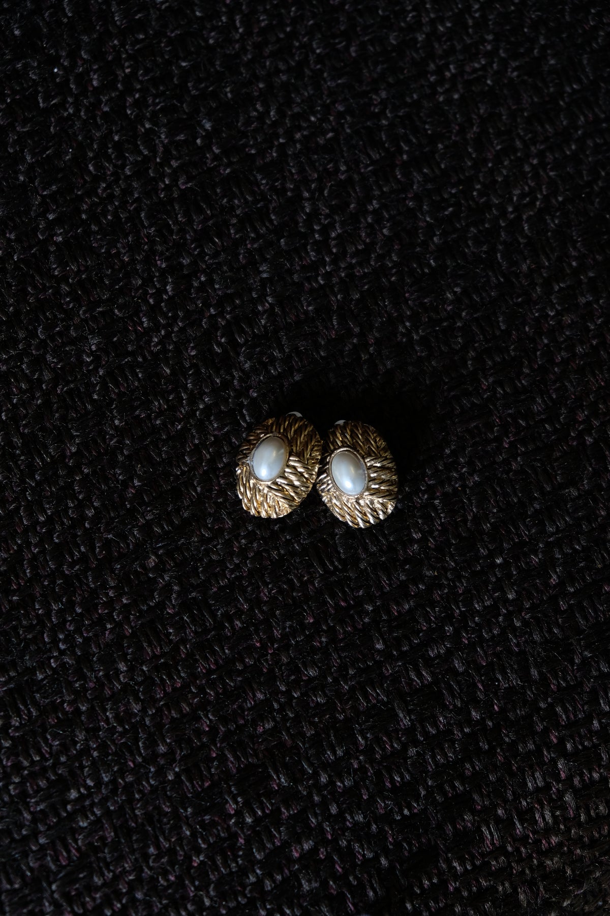 VINTAGE Clip doré à perle d’imitation