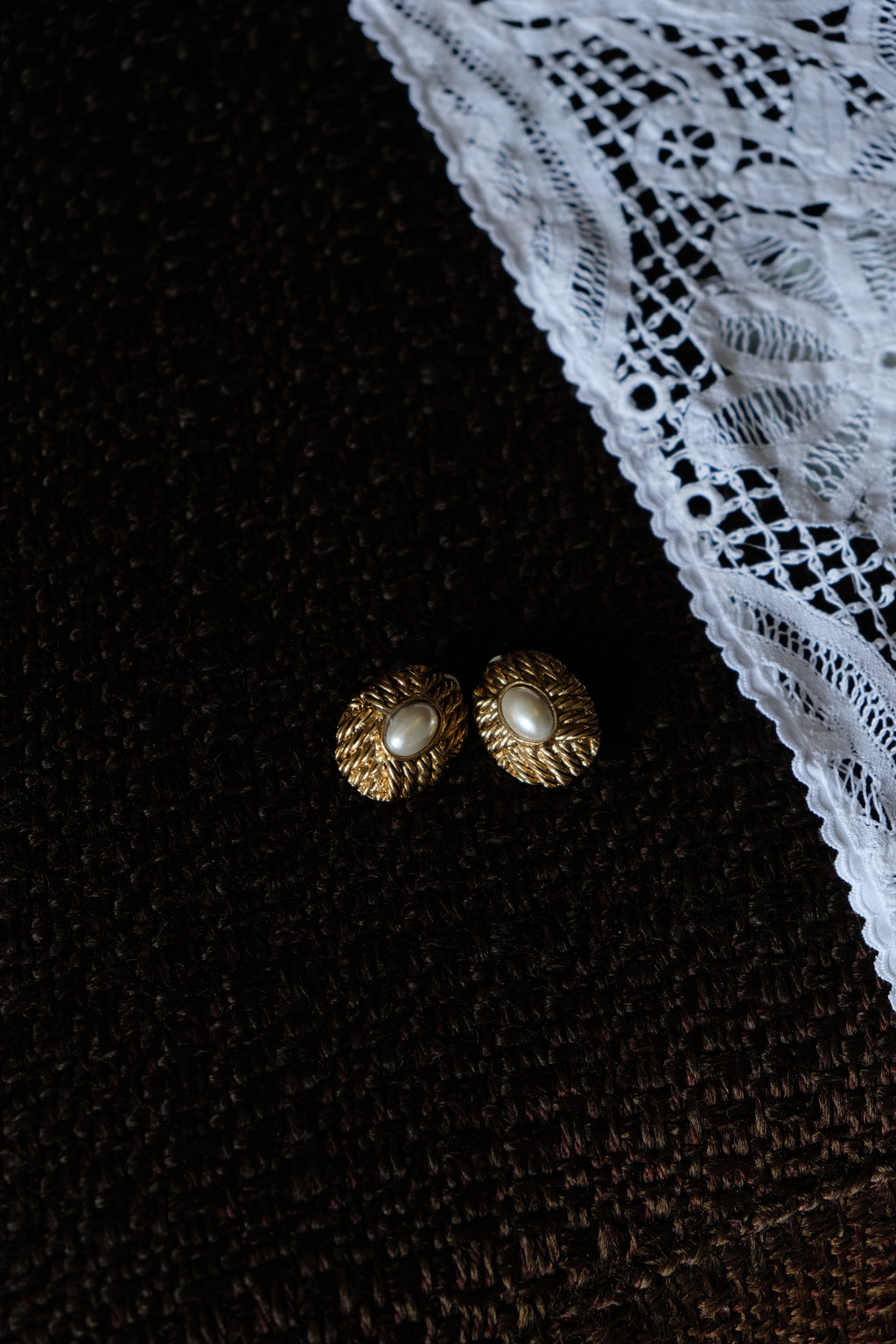 VINTAGE Clip doré à perle d’imitation