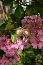 VINTAGE Clip doré à perle d’imitation