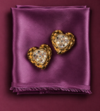JACKY DE G Boucles à clips cœur doré et strass