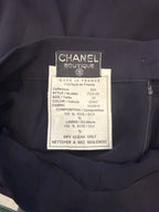 CHANEL BOUTIQUE Jupe noire en soie asymétrique Automne 1993