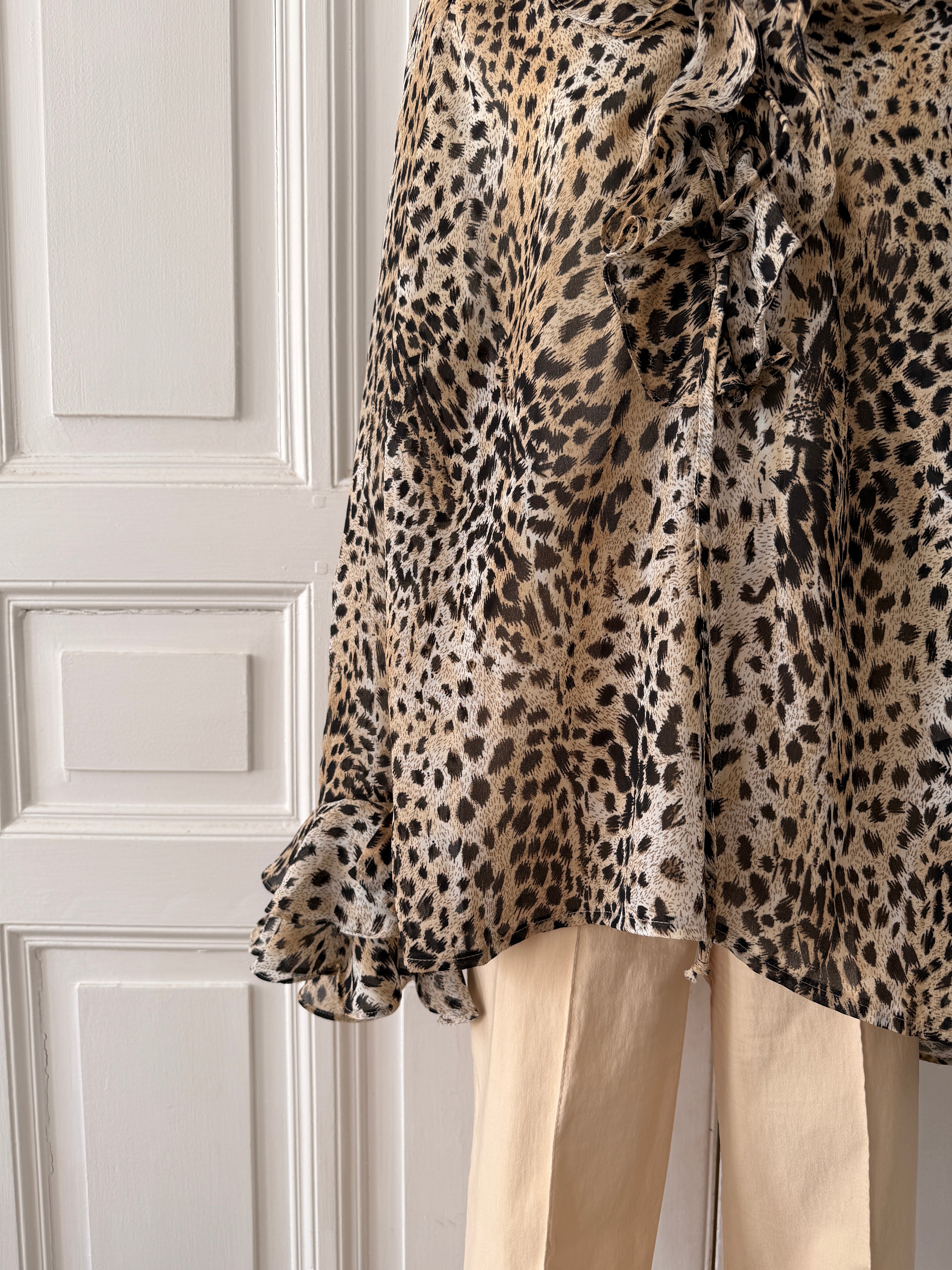 VINTAGE Y2K leopard print blouse taille 46