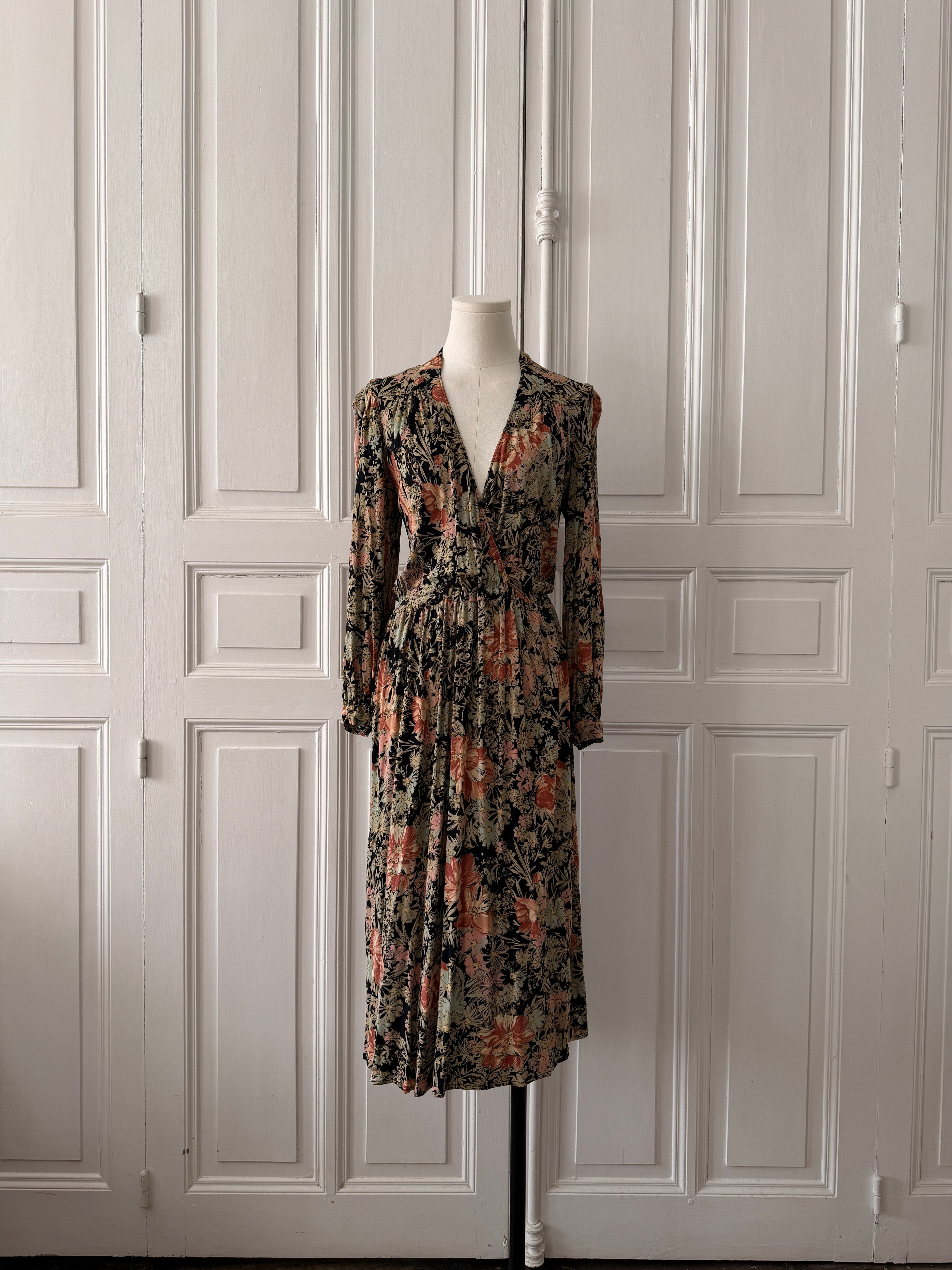VINTAGE robe 90s imprimé fleuri taille 38