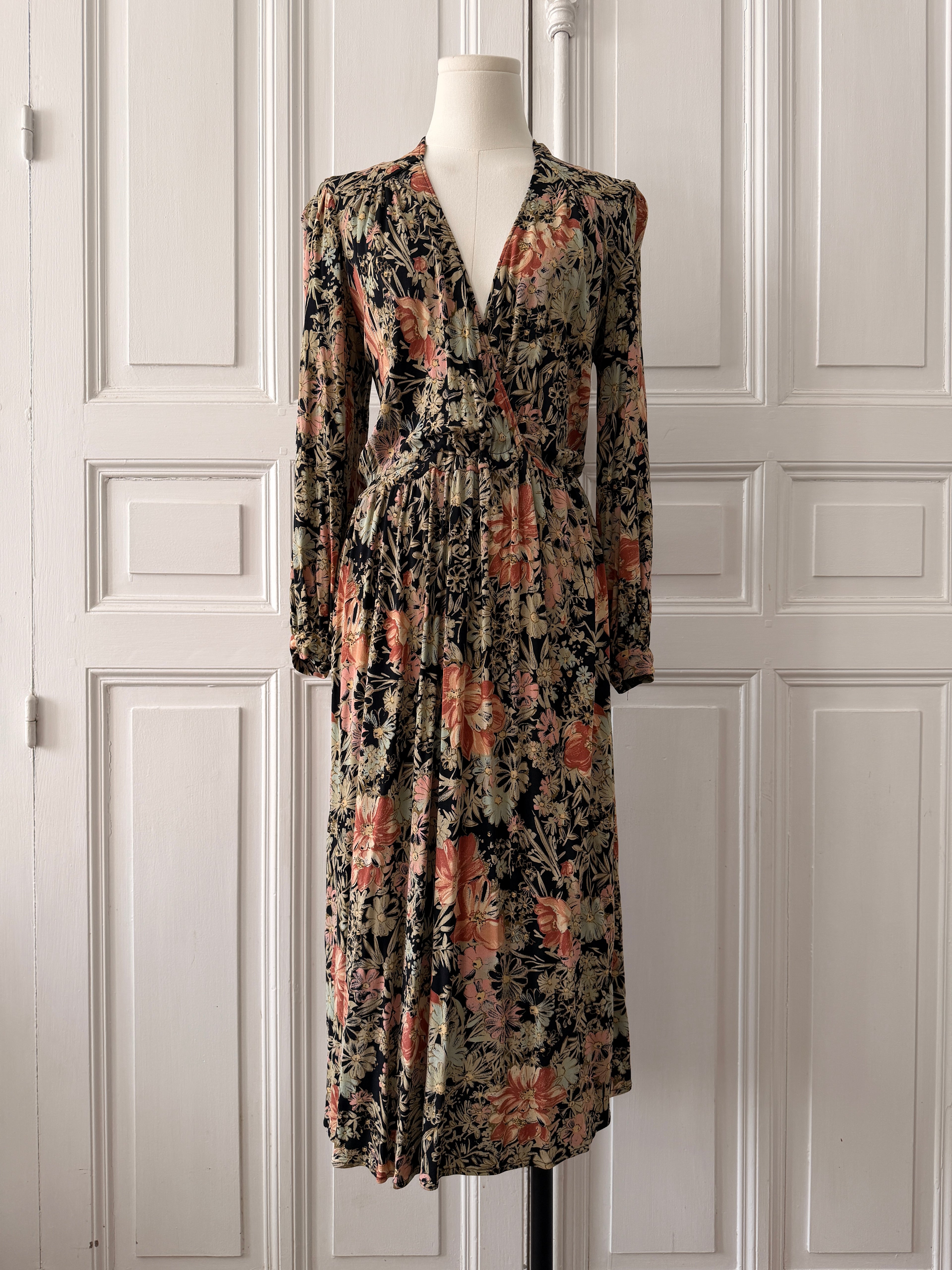 VINTAGE robe 90s imprimé fleuri taille 38