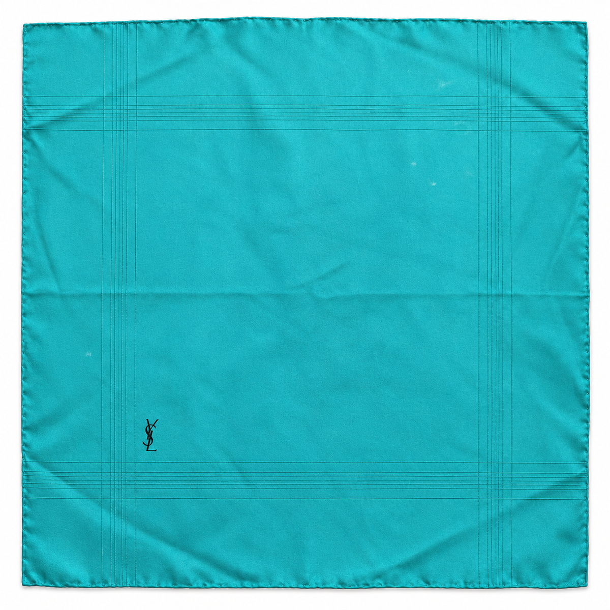 YSL Mini foulard de poche turquoise