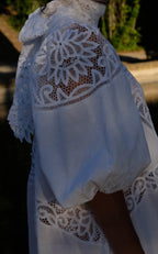 EMMA VERDIER KREMER Robe Héritage – Dentelle ancienne coton blanc
