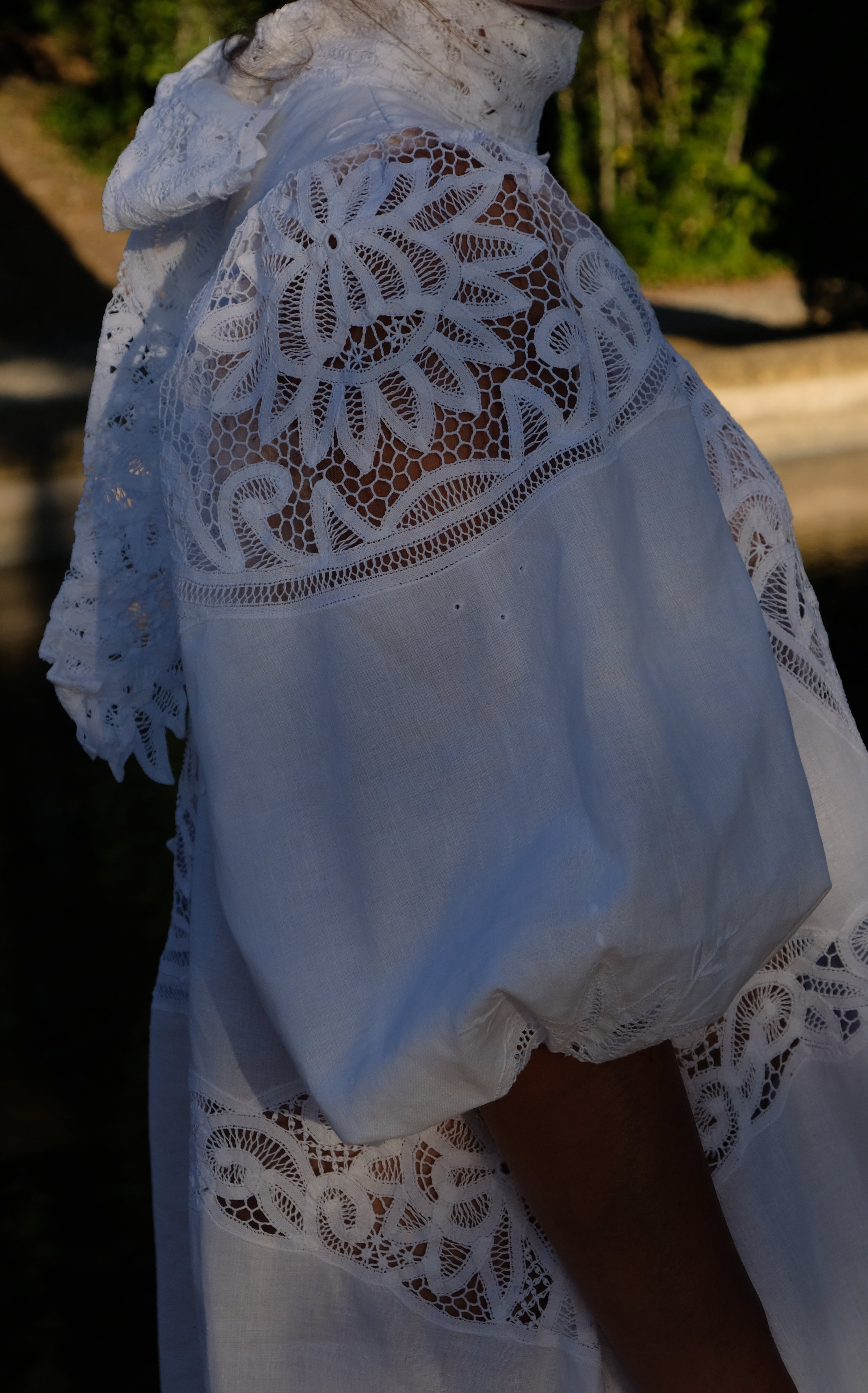 EMMA VERDIER KREMER Robe Héritage – Dentelle ancienne coton blanc