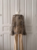 VINTAGE Y2K leopard print blouse taille 46