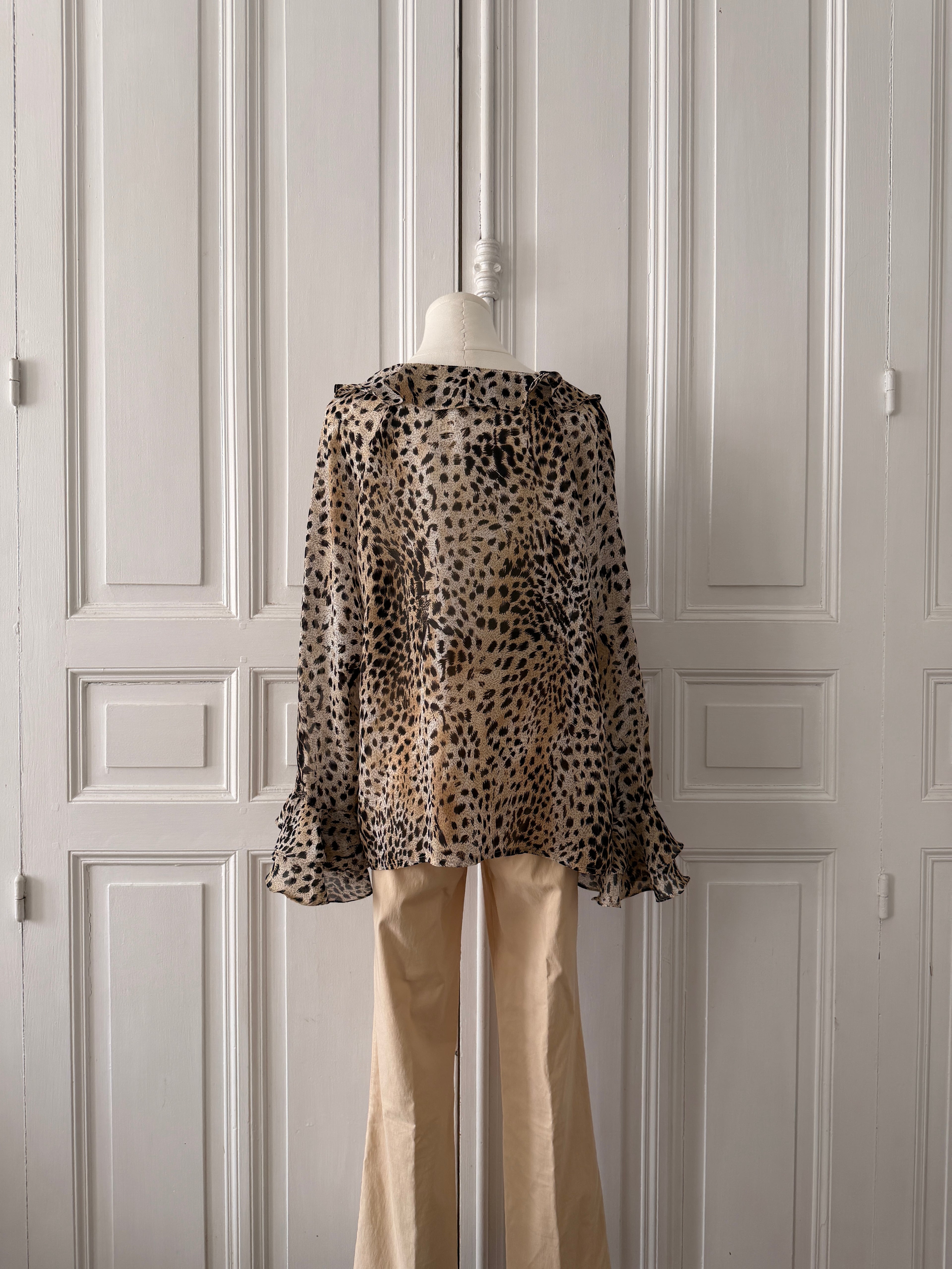 VINTAGE Y2K leopard print blouse taille 46