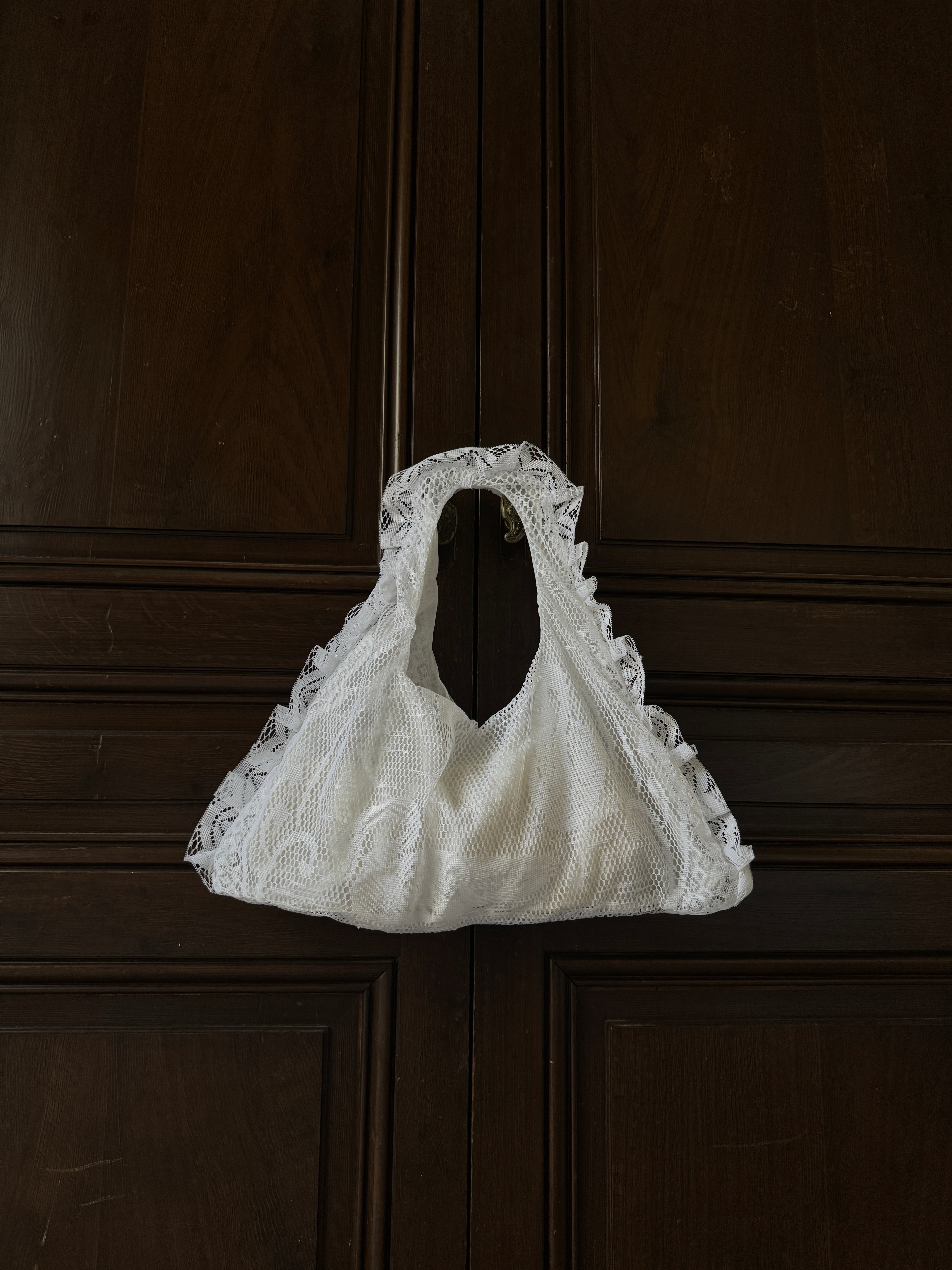 Sac à main Voilage Dentelle Upcyclé- Modèle "Mémoire"- Triangle