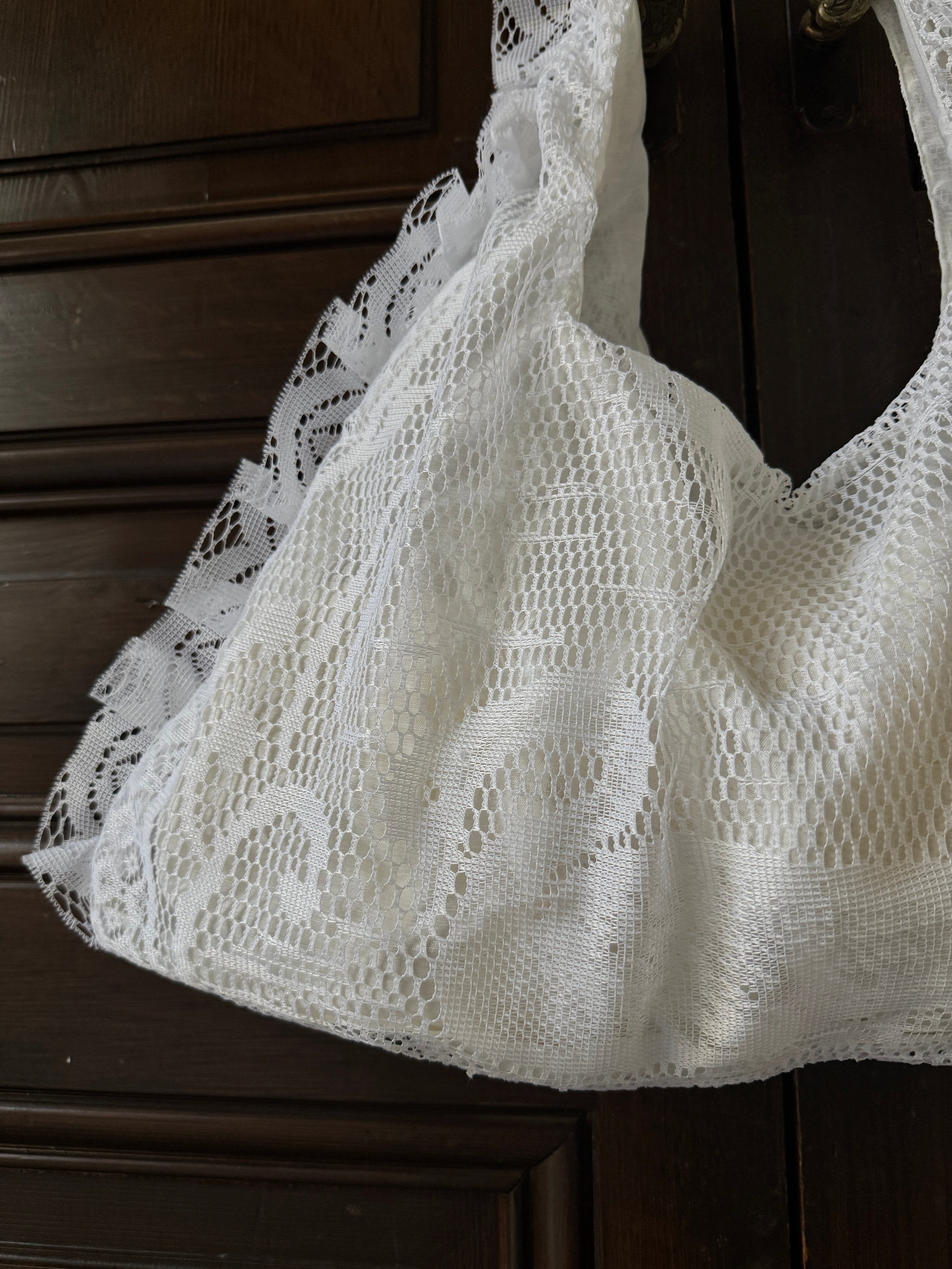 Sac à main Voilage Dentelle Upcyclé- Modèle "Mémoire"- Triangle