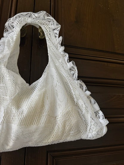 Sac à main Voilage Dentelle Upcyclé- Modèle "Mémoire"- Triangle