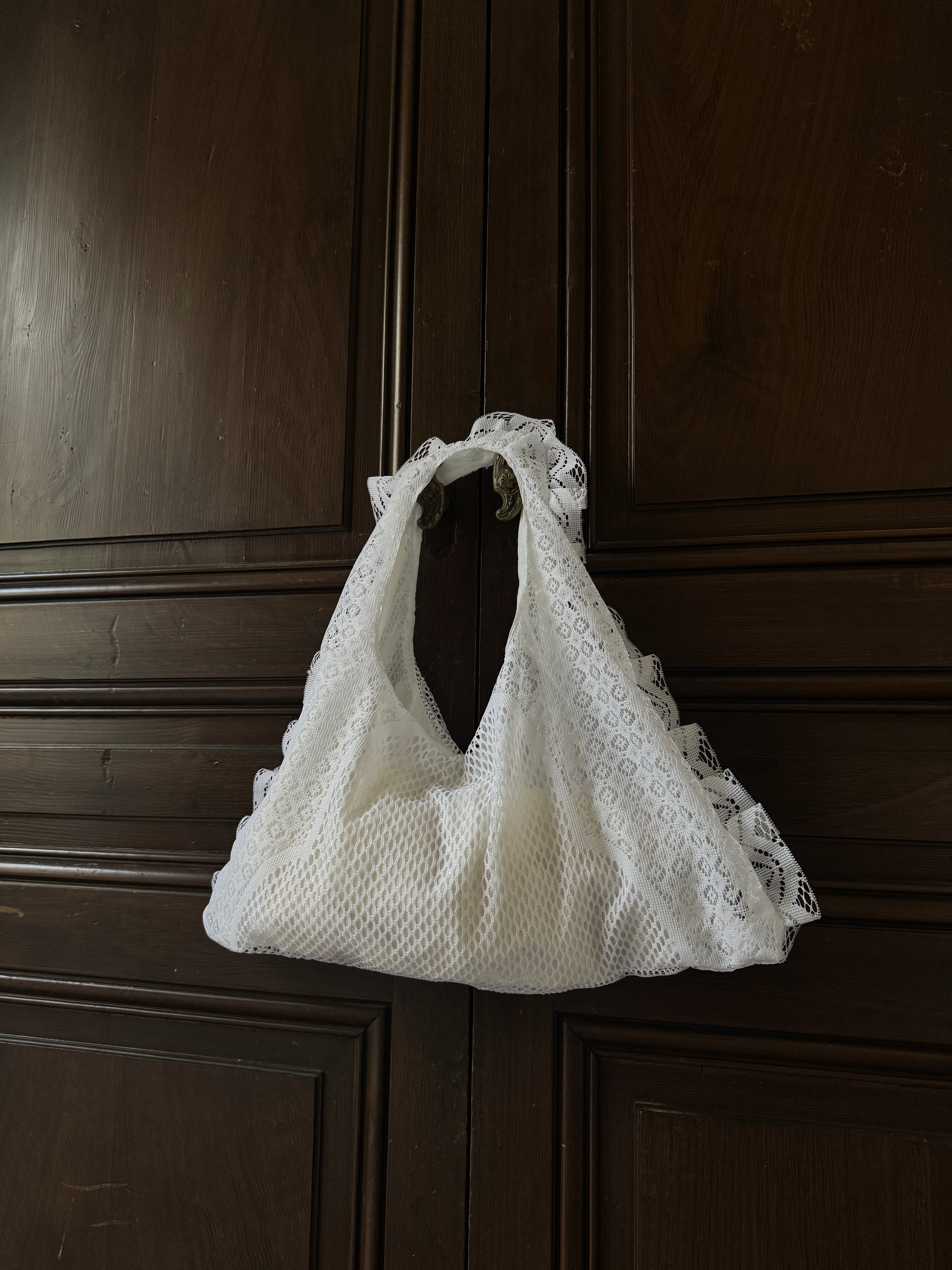 Sac à main Voilage Dentelle Upcyclé- Modèle "Mémoire"- Triangle