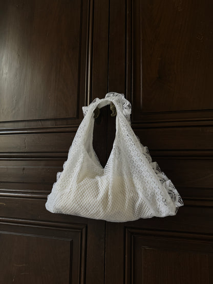 Sac à main Voilage Dentelle Upcyclé- Modèle "Mémoire"- Triangle