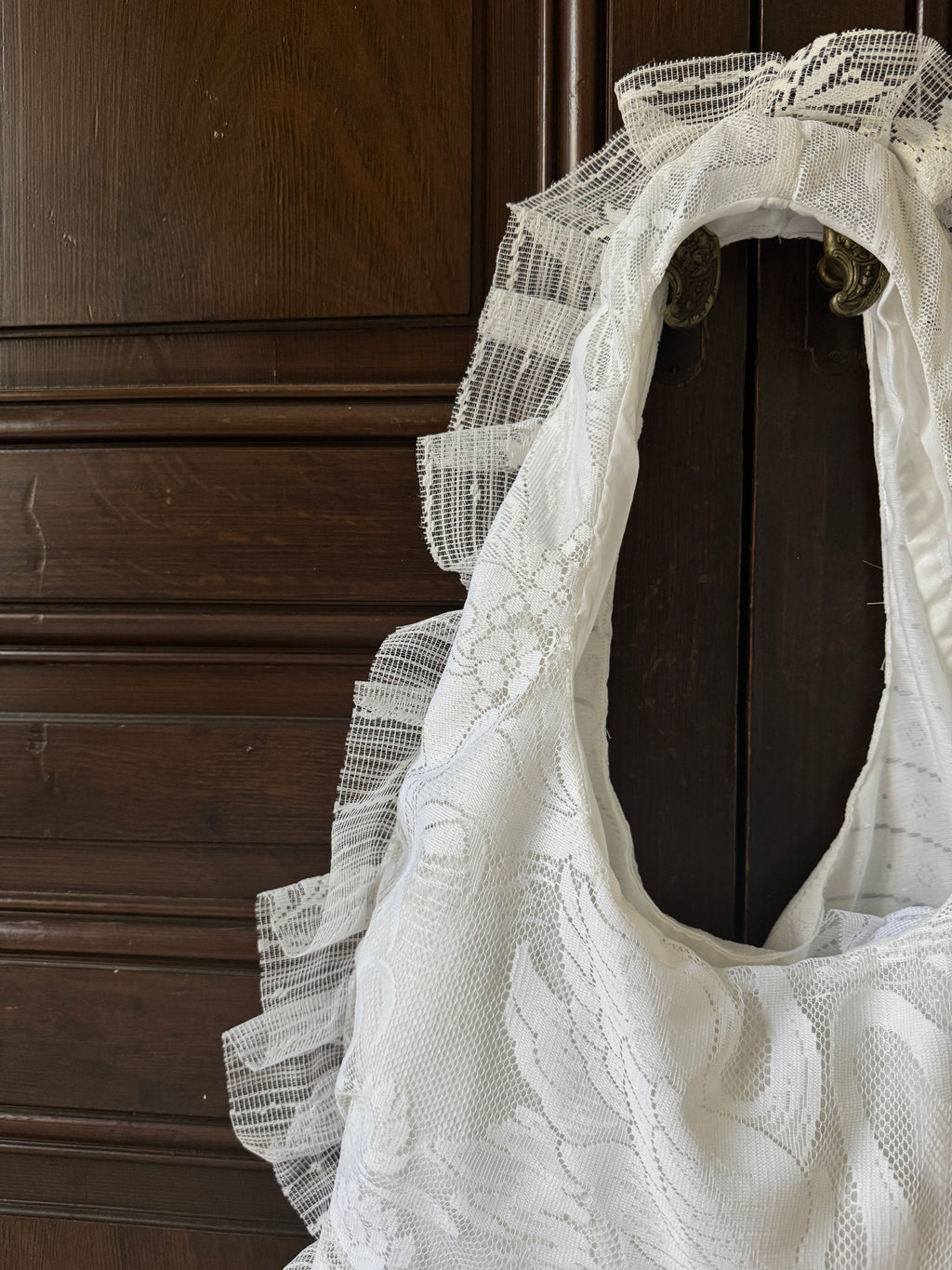 Sac à main Voilage Dentelle Upcyclé- Modèle "Mémoire"- Rond