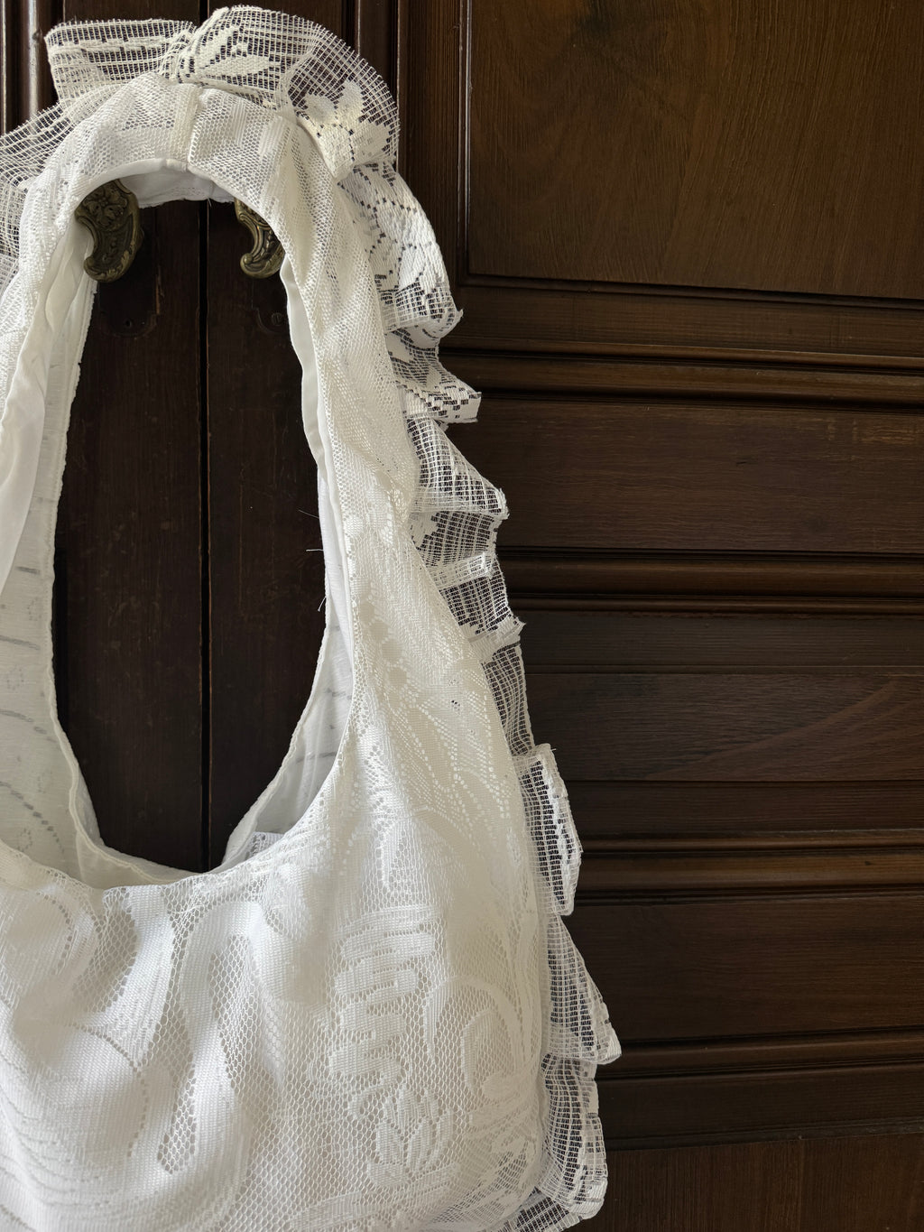 Sac à main Voilage Dentelle Upcyclé- Modèle "Mémoire"- Rond