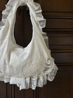 EMMA VERDIER KREMER- Sac à main Voilage Dentelle Upcyclé- Modèle "Mémoire"- Rond
