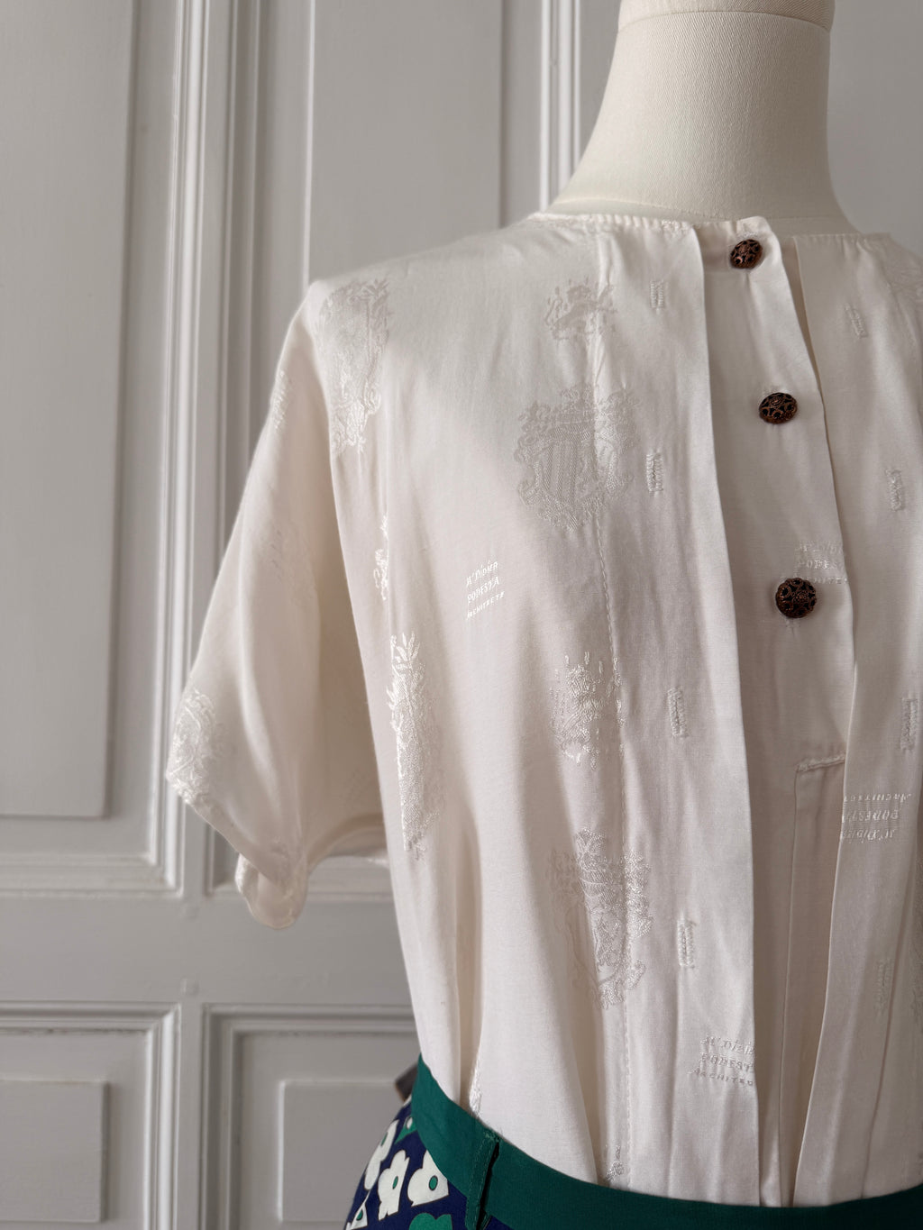 VINTAGE Sandro top blanc tissé esprit années 80