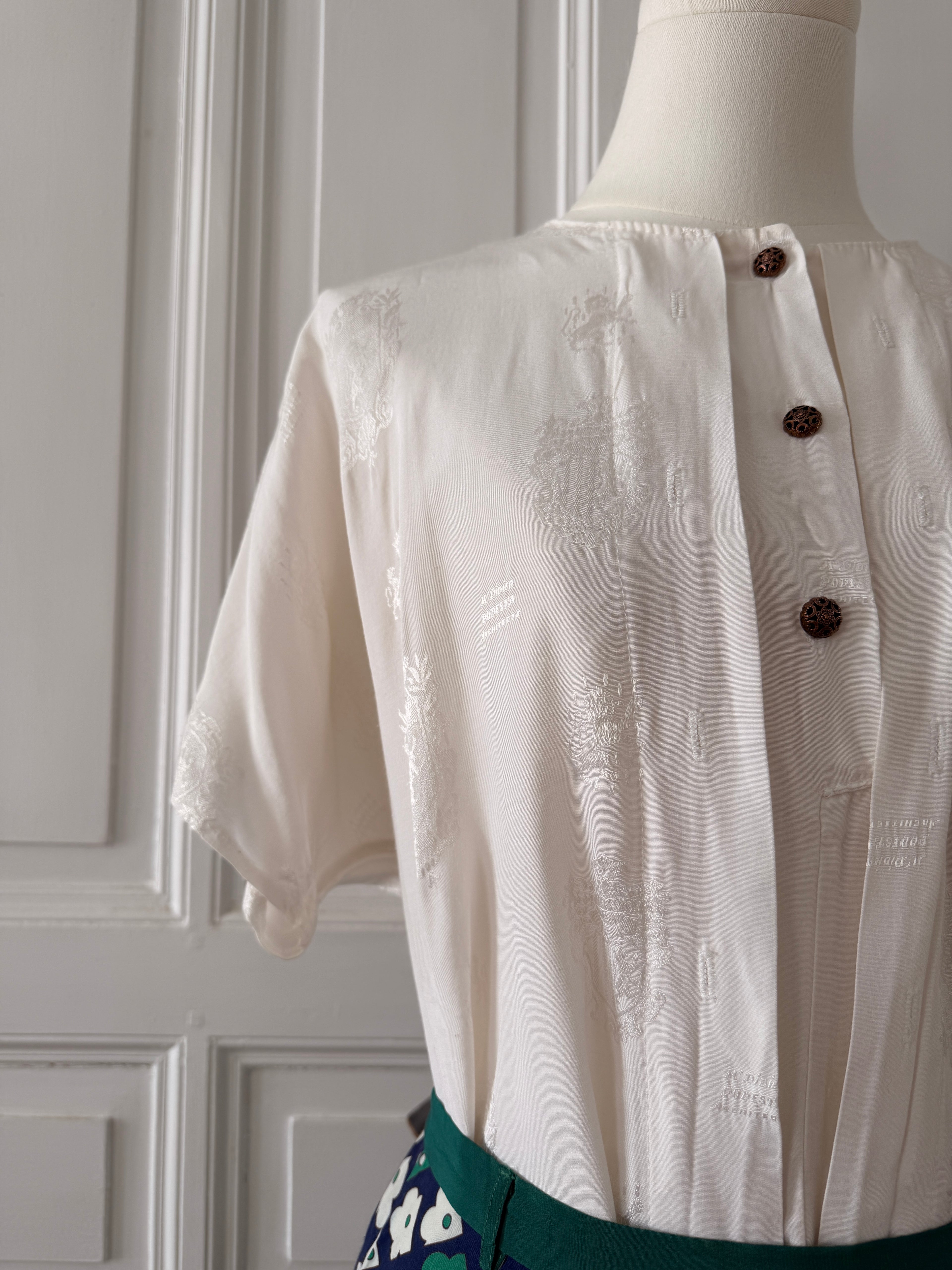 VINTAGE Sandro top blanc tissé esprit années 80
