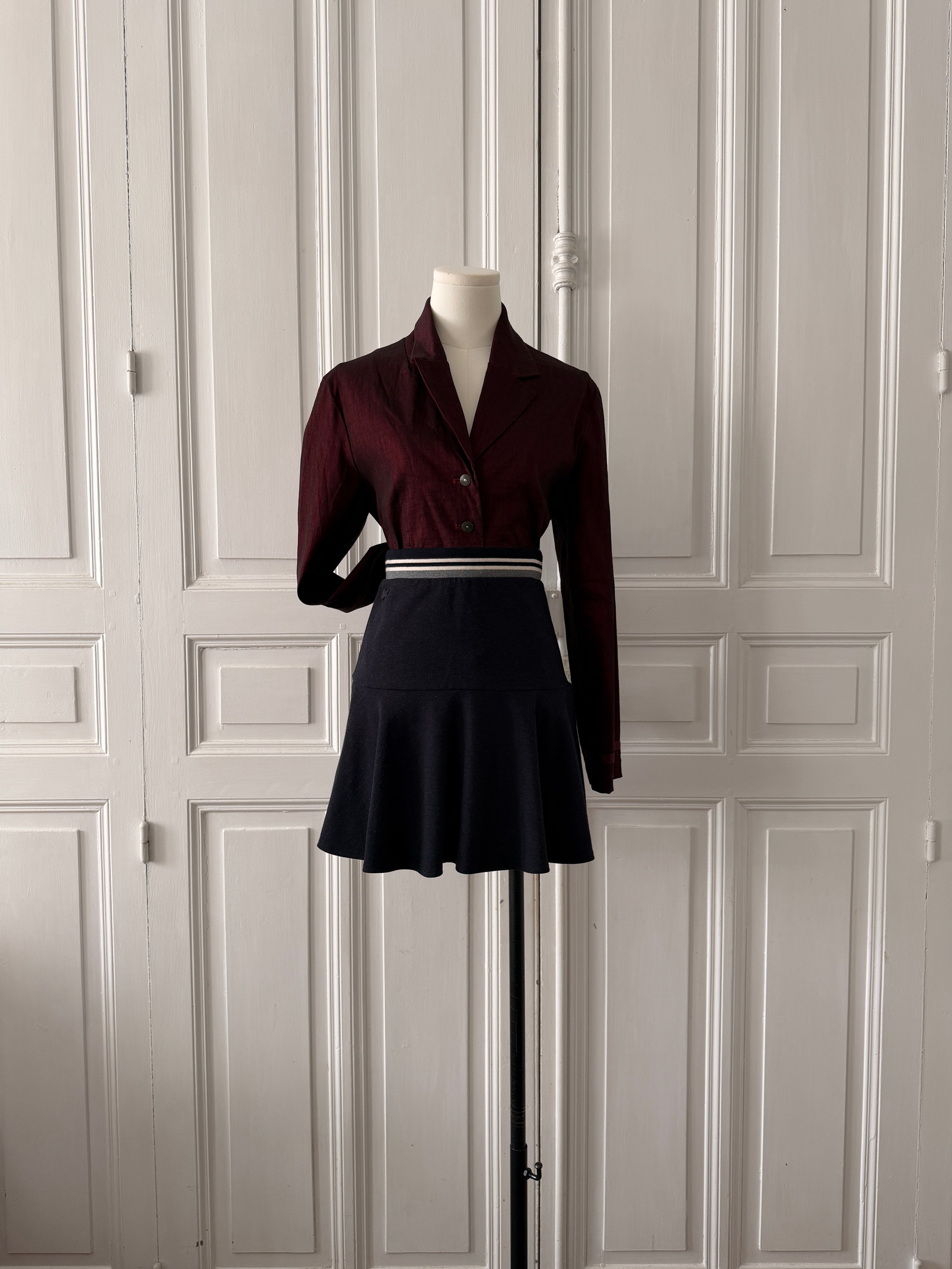 Y2K Veste en toile élastique rouge taille 40