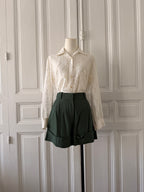 CHLOE Short satin vert sapin taille 38