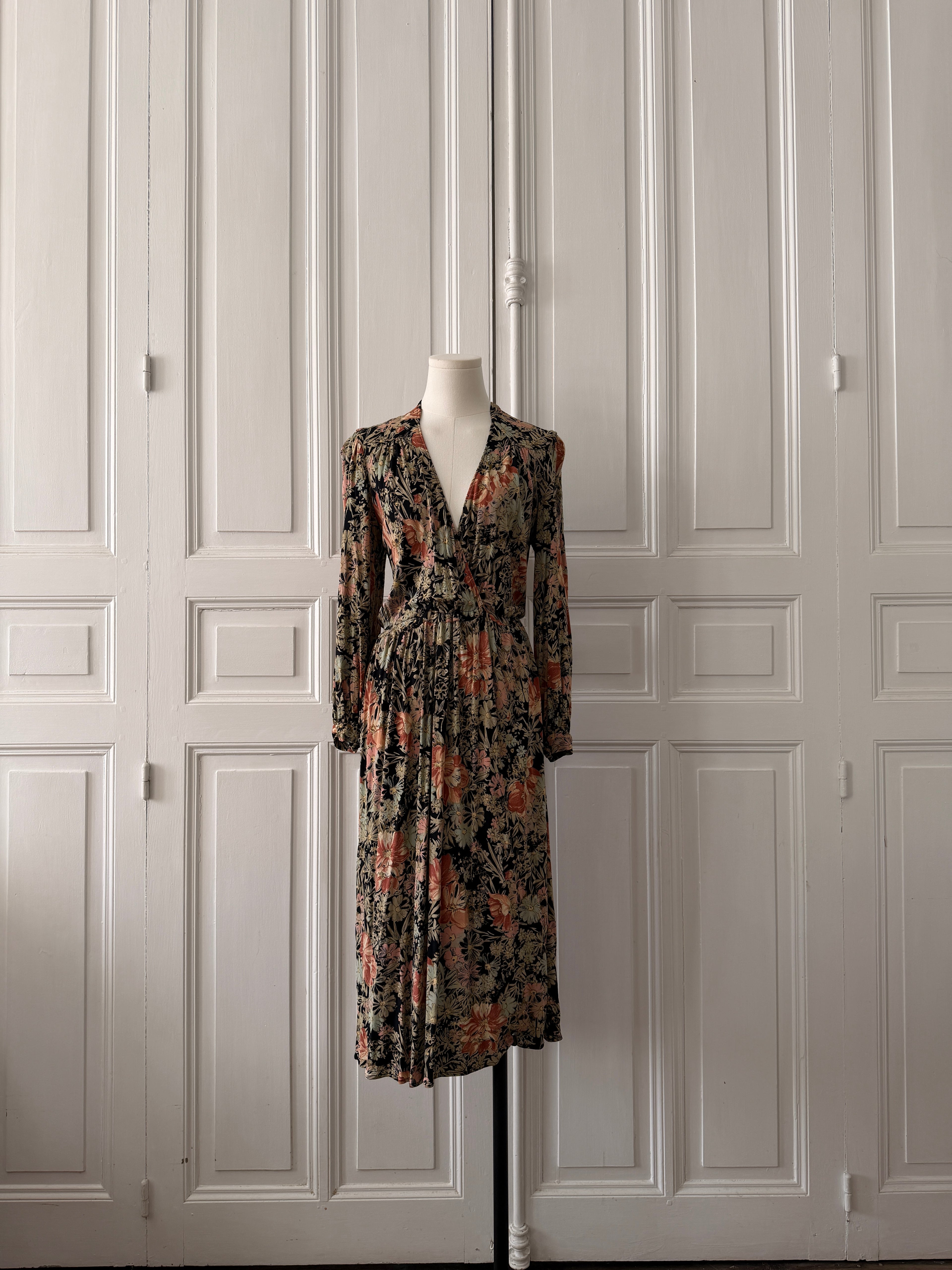 VINTAGE robe 90s imprimé fleuri taille 38