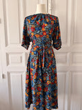 VINTAGE Made in France robe fleurie multicolore taille 1
