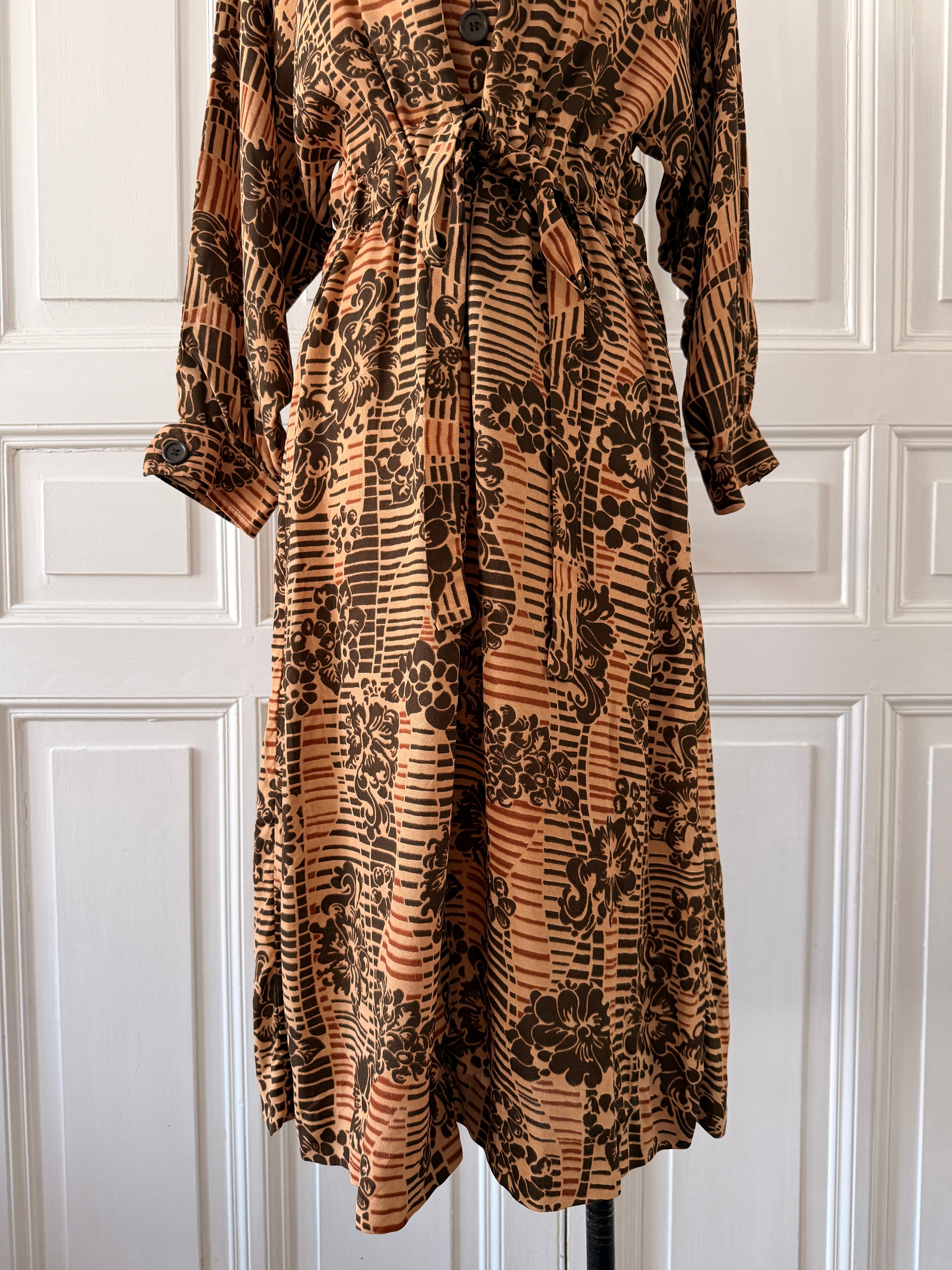 TED LAPIDUS Robe marron vintage années 70