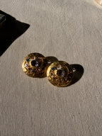 BALENCIAGA Clips dorés pierres violettes