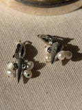 BALENCIAGA Boucles métal argenté perle
