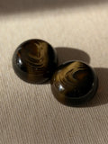 VINTAGE Clips imposants aspect œil-de-tigre