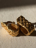 BALENCIAGA Clips arrondis motif écailles plaqués or
