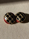 VINTAGE Clips noirs et rouges
