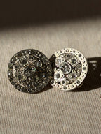 BALENCIAGA Boucles a strass métal argenté
